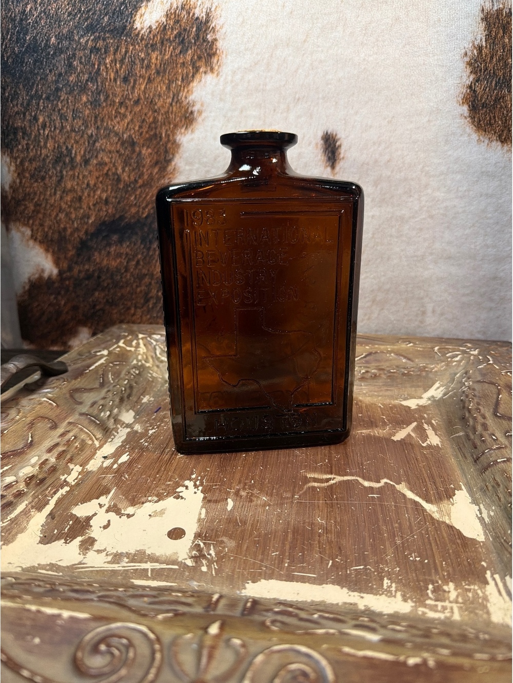 1983 Limited Edition Amber Glass Bottle with Cork Stopper